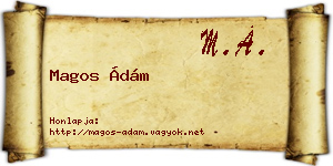 Magos Ádám névjegykártya